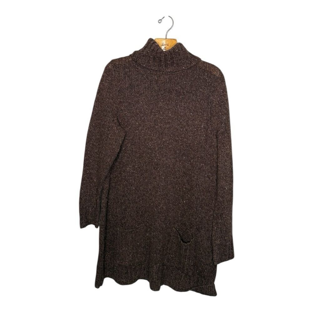 Ruff Hewn Womens Sweater Size 2X Brown Front Pockets Oversized Turtleneck